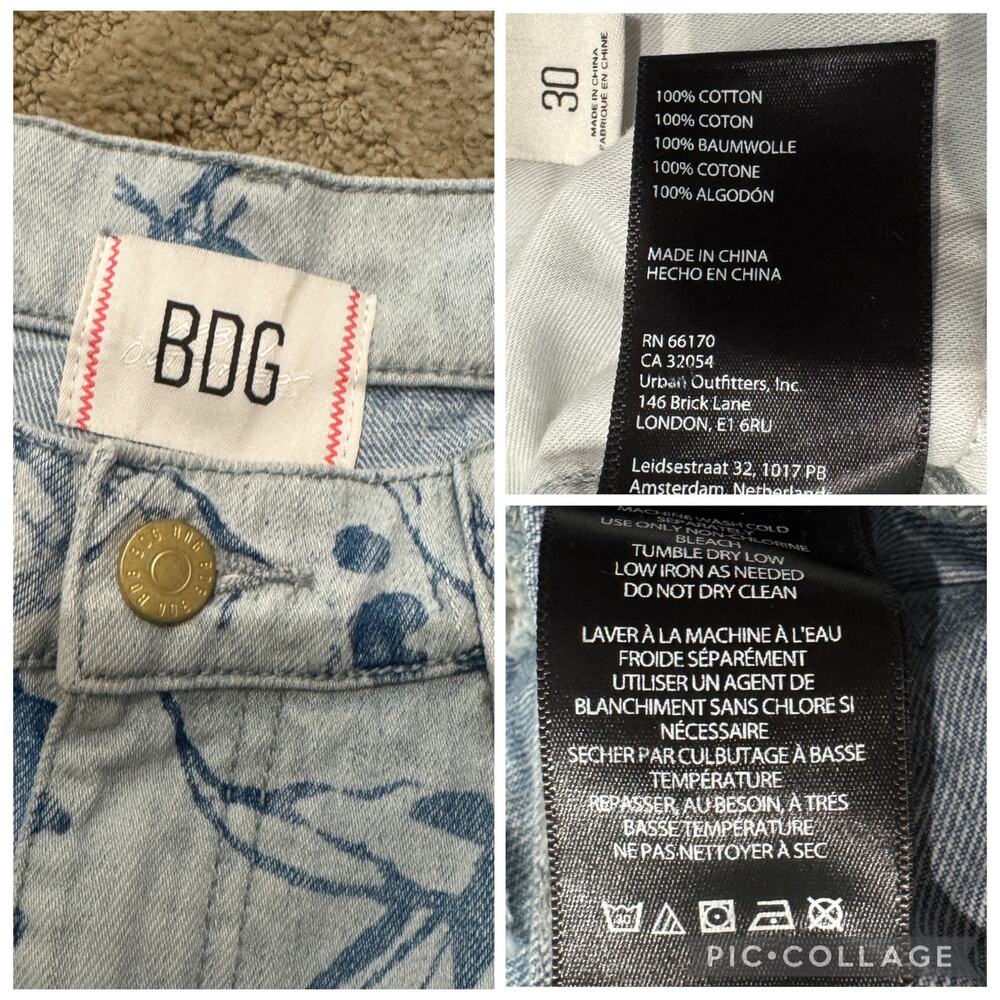 MSRP: $99 | ✨ Urban Outfitters BDG Low & Wide Floral Jeans – Size 30 ✨ - Picture 6 of 7